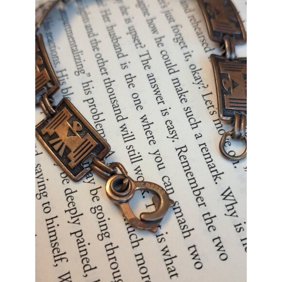 Vintage copper bracelet native eagle - Picture 3 of 6